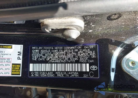 2022 Toyota Corolla Xse z USA, uszkodzony, nr VIN JTNA4MBE9N3174773